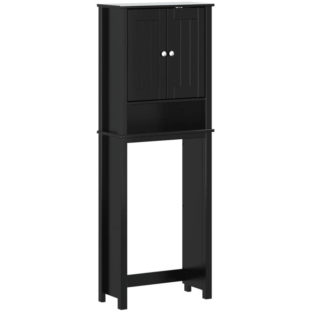 Portaoggetti Sopra Wc Berg Nero 60x27x164,5 Cm Legno Massello - Foto 2