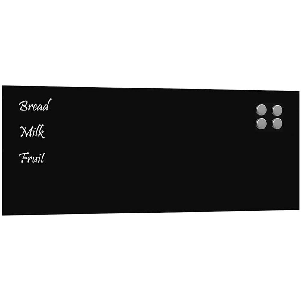 Lavagna Magnetica a Parete Nera 80x30 cm Vetro Temperato - Foto 1