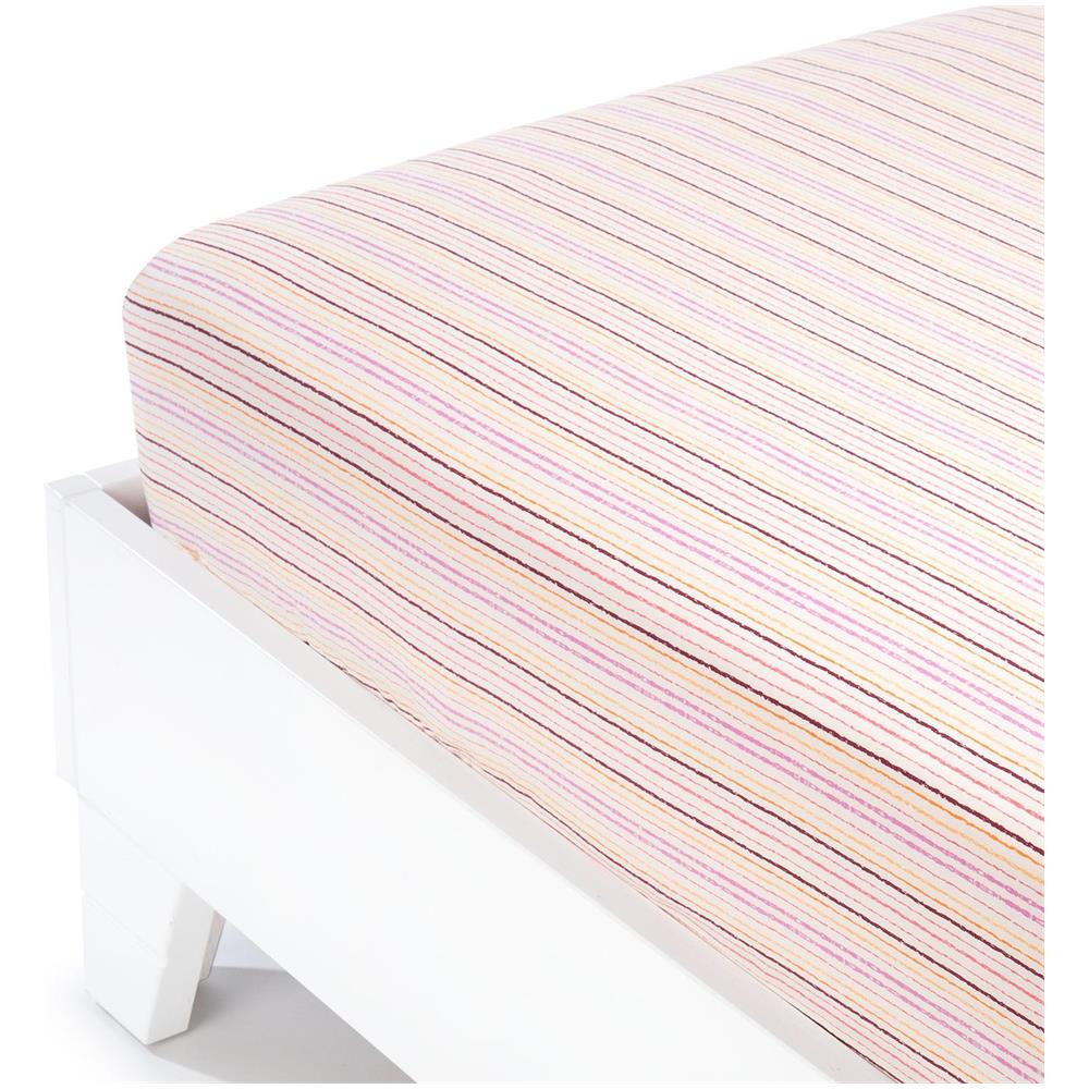 Lenzuolo Inferiore Riga In Cotone Colore Rosa Misura Singolo - Foto 1