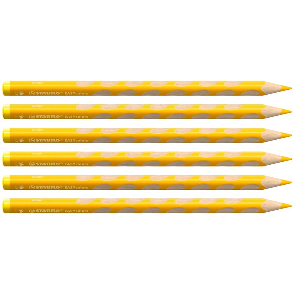 EASYcolors - Matita colorata Ergonomica - per Mancini - Confezione da 6 - Giallo - Foto 1