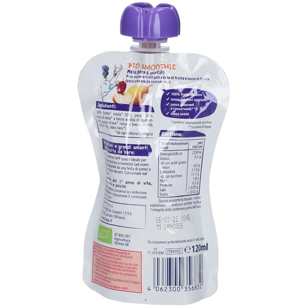 Bio Smoothies Mela /Pera /Mirtillo 120 ml - Foto 2