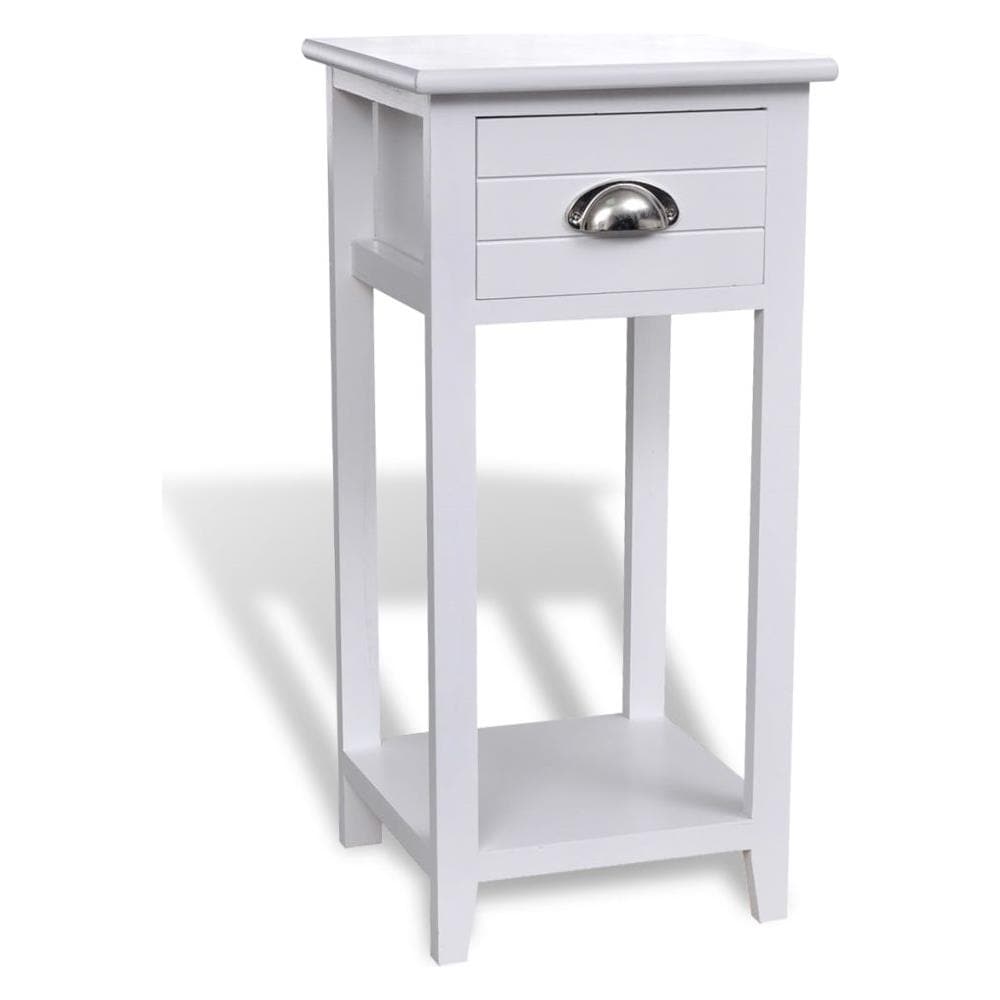 Comodino / Supporto Del Telefono Con 1 Cassetto Bianco - Foto 2