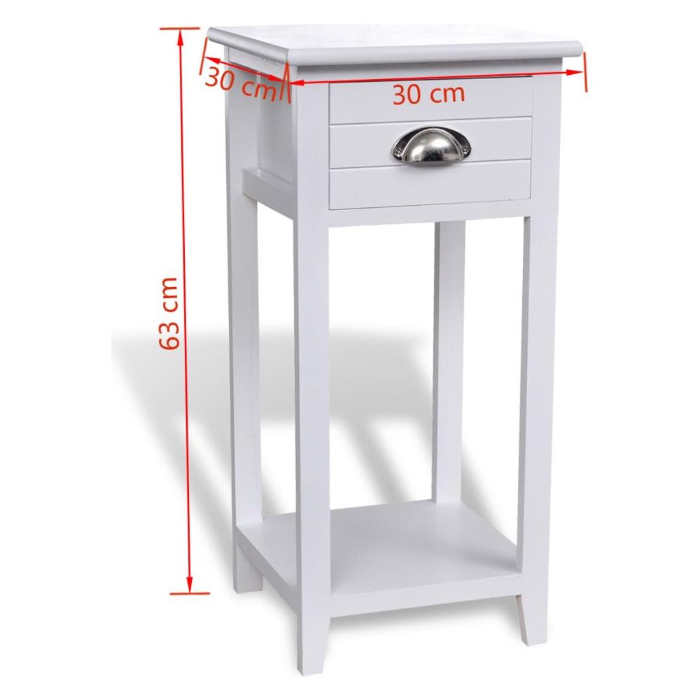 Comodino / Supporto Del Telefono Con 1 Cassetto Bianco - Foto 14