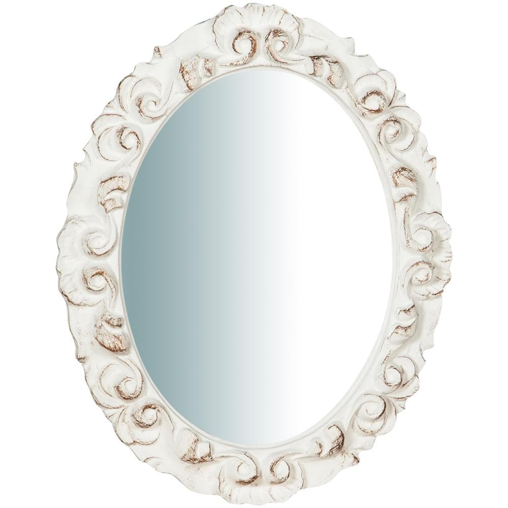 Specchiera Da Parete In Legno Finitura Bianco Anticato Made In Italy L25xpr2,5xh31 Cm - Foto 1