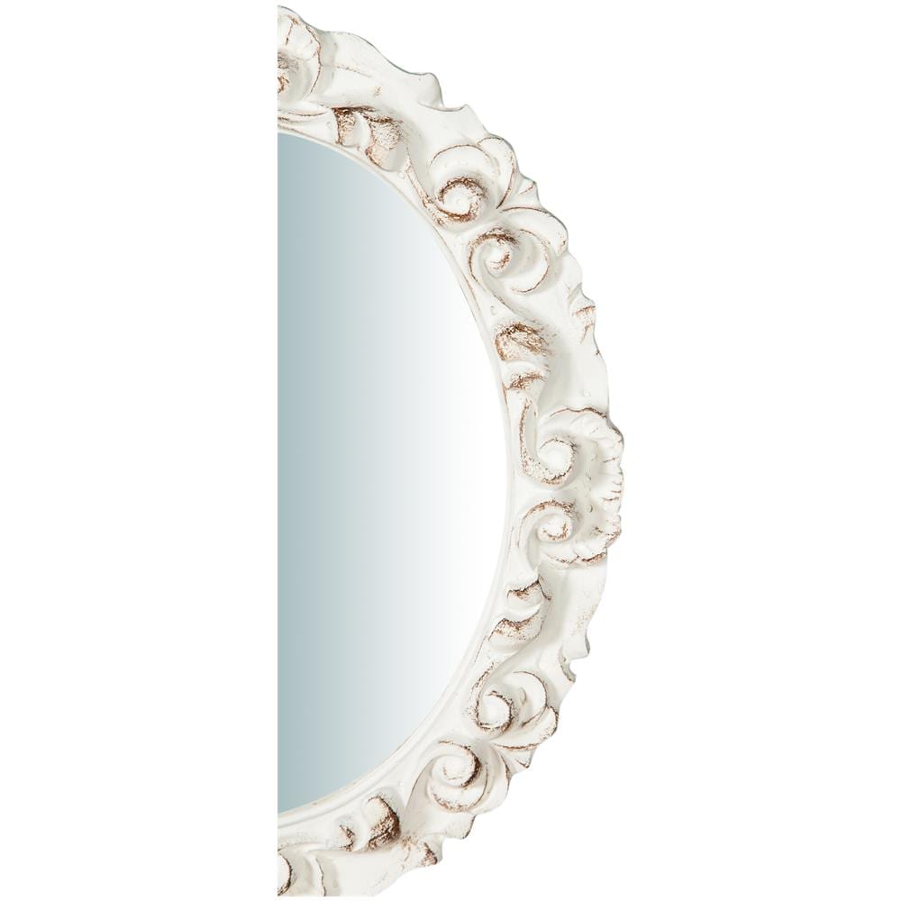 Specchiera Da Parete In Legno Finitura Bianco Anticato Made In Italy L25xpr2,5xh31 Cm - Foto 3