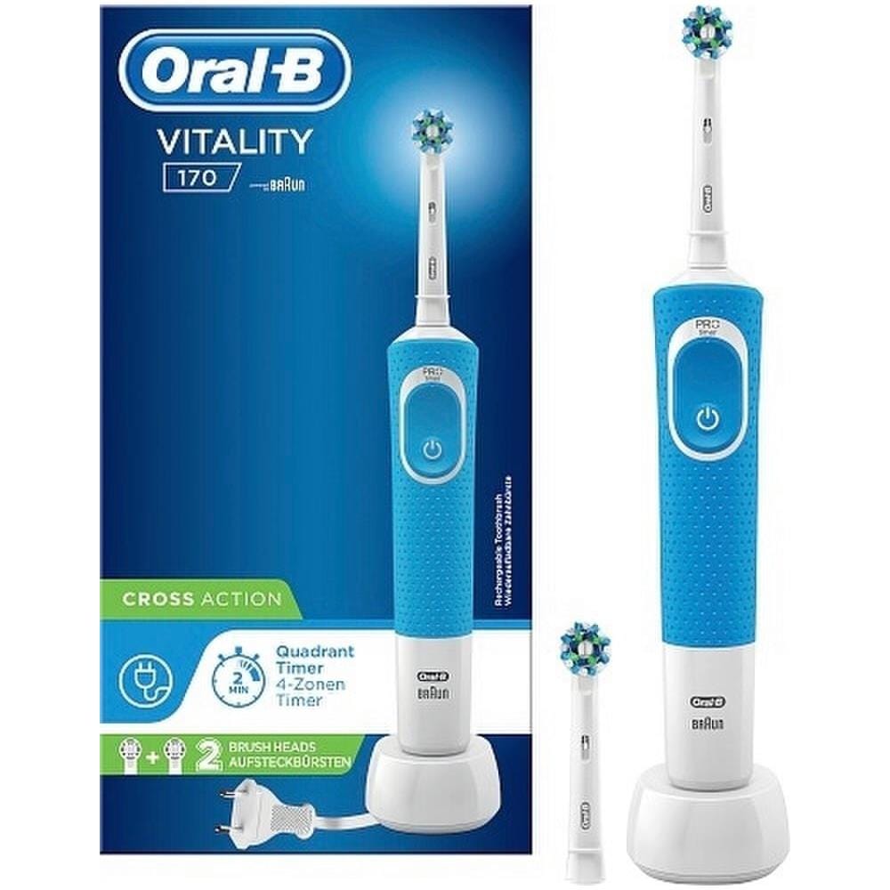 Oral-b Vitality 170 Crossaction Adulto Spazzolino Rotante-oscillante Blu, Bianco - Foto 1