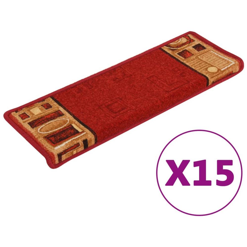 Tappetini Autoadesivi per Scale 15 pz 65x21x4 cm Rossi - Foto 1