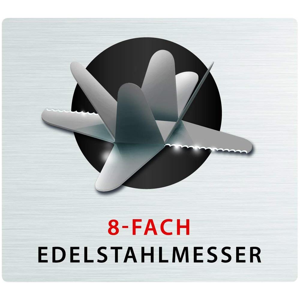 Frullatore Multifunzione 1,5l 1000w Acciaio Inossidabile / Nero - 3617 - Foto 2