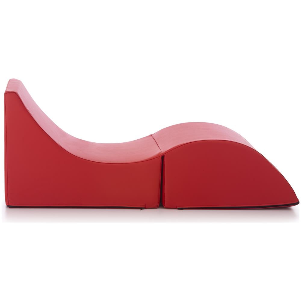 Clever pouf, Trasformabile in una chaise longue in ecopelle, colore rosso, Misure 100 x 70 x 50 cm - Foto 2