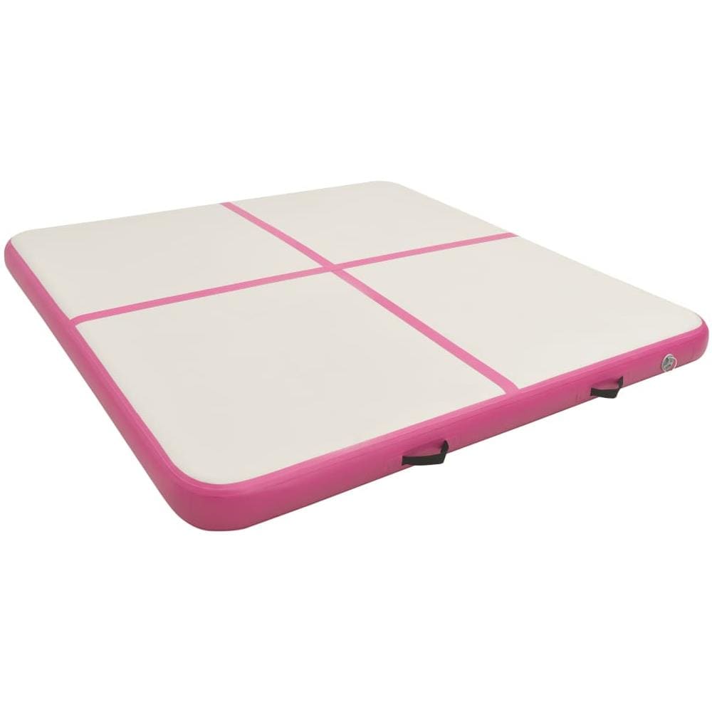 Tappetino Ginnastica Gonfiabile e Pompa 200x200x10 cm PVC Rosa - Foto 3