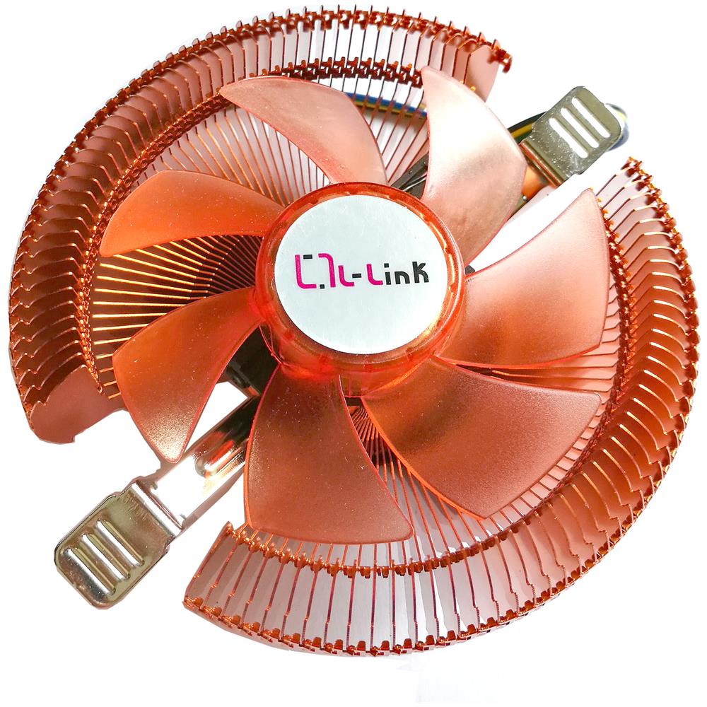 LL-8879, Processore, Radiatore, Presa elettrica 775, Socket FM1, Socket FM2, Socket H3 (LGA 1150), Socket LGA 1151, Socket R (LGA 20, Athlon, Athlon FX, Core i3, Core i5, Core i7, Opteron, Pentium, Pentium 4, Pentium D, 90 x 90 x 25 mm, Oro, Arancione - Foto 1