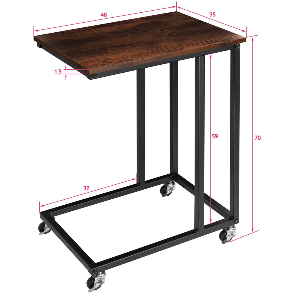 Tavolino Luton 48 X 35 X 70 Cm - Industriale Scuro - Foto 6