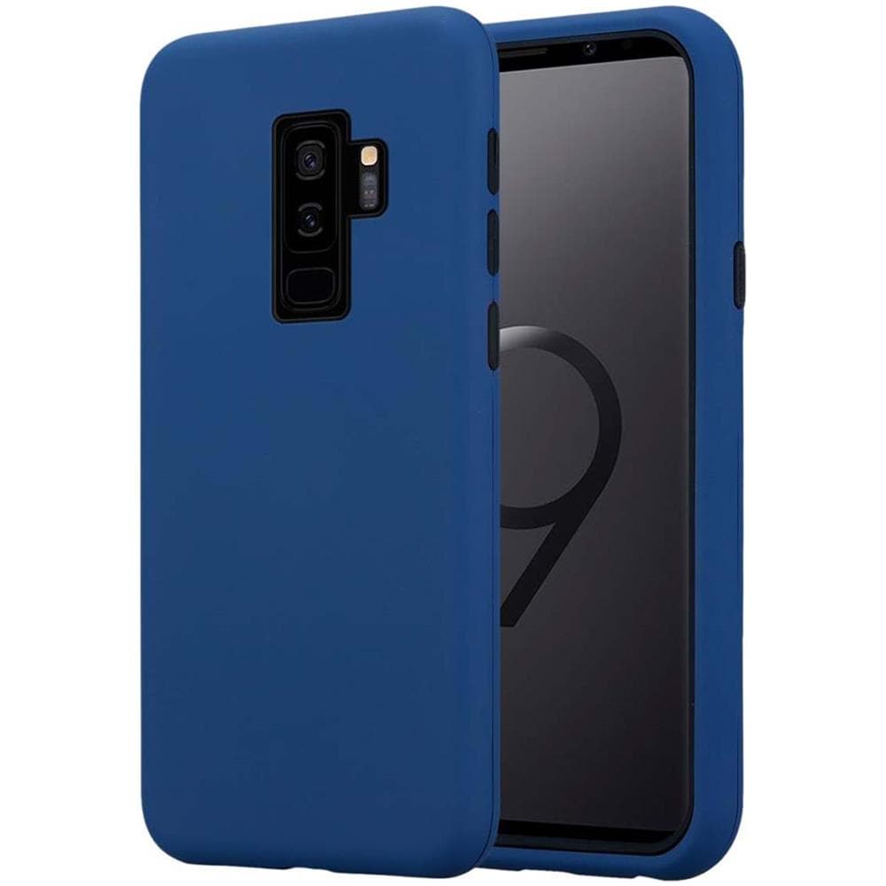 Custodia Compatibile Con Samsung Galaxy S9 Plus In Blu Scuro - Coperchio Protettivo Ibrido Con Silicone Tpu All'interno E 2 Pezzi Di Plastica All'esterno - Foto 1