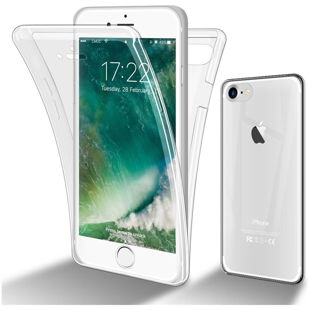 Cadorabo Custodia Compatibile Con Apple Iphone 7 / 7s / 8 / Se 2020 In Transparente - 360° Full Body Copertura Protettiva - Protezione Anteriore E Posteriore, Protezione A Tutto Tondo Con Protezione Del Display - Foto 1