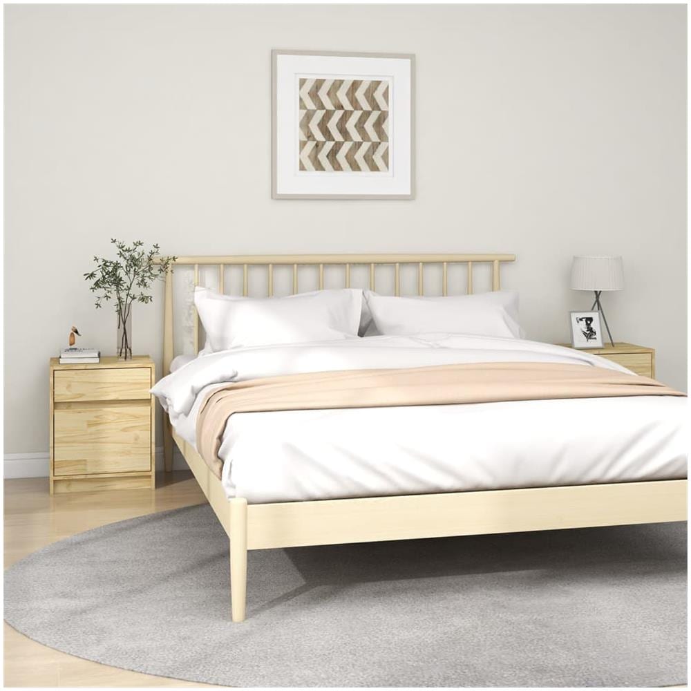 Comodini 2 pz 40x31x50 cm in Legno Massello di Pino - Foto 1