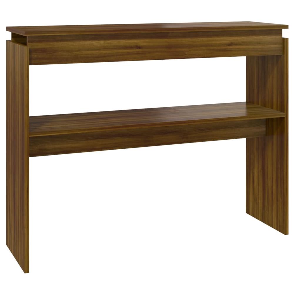 Tavolino Consolle Rovere Marrone 102x30x80 Cm Legno Multistrato - Foto 2