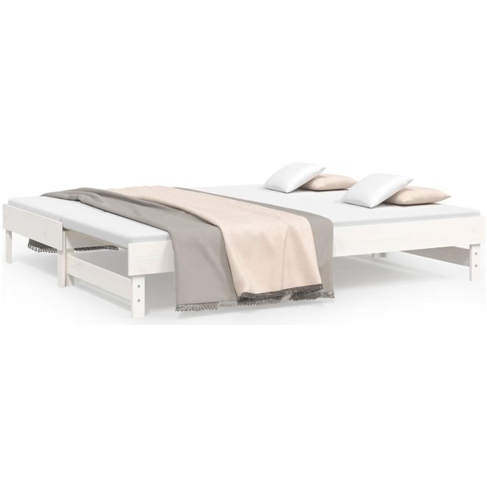 Dormeuse Estraibile Bianca 2x (100x200) cm Legno Massello Di Pino - Foto 2