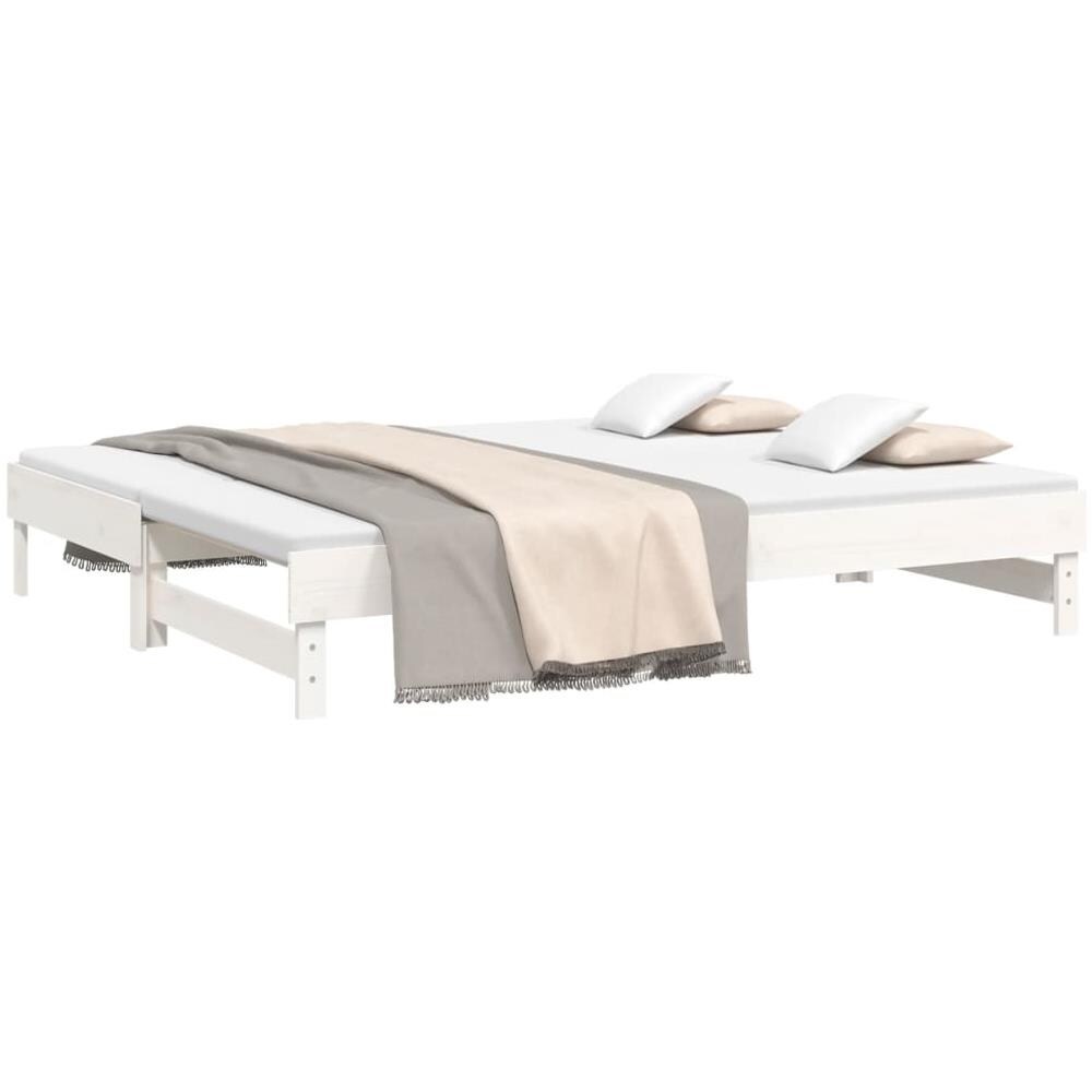 Dormeuse Estraibile Bianca 2x (100x200) cm Legno Massello Di Pino - Foto 3