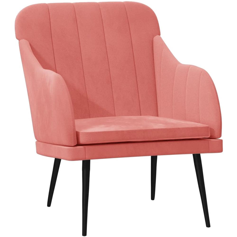 Poltrona Rosa 63x76x80 Cm Velluto - Foto 2