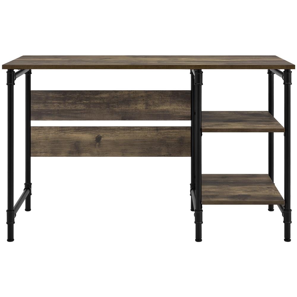 Carter Scrivania A Piedistallo Con 2 Ripiani In Truciolare Laminato Rustico - Foto 2