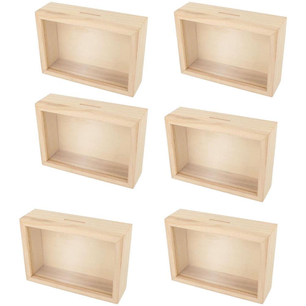 6 Salvadanai In Cornici Di Legno Da Personalizzare 12 X 17 Cm - Foto 1