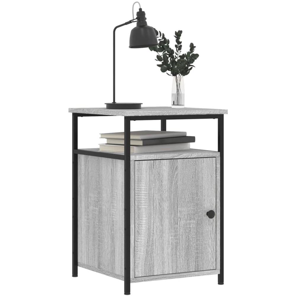 Comodino Grigio Sonoma 40x42x60 Cm In Legno Multistrato - Foto 2