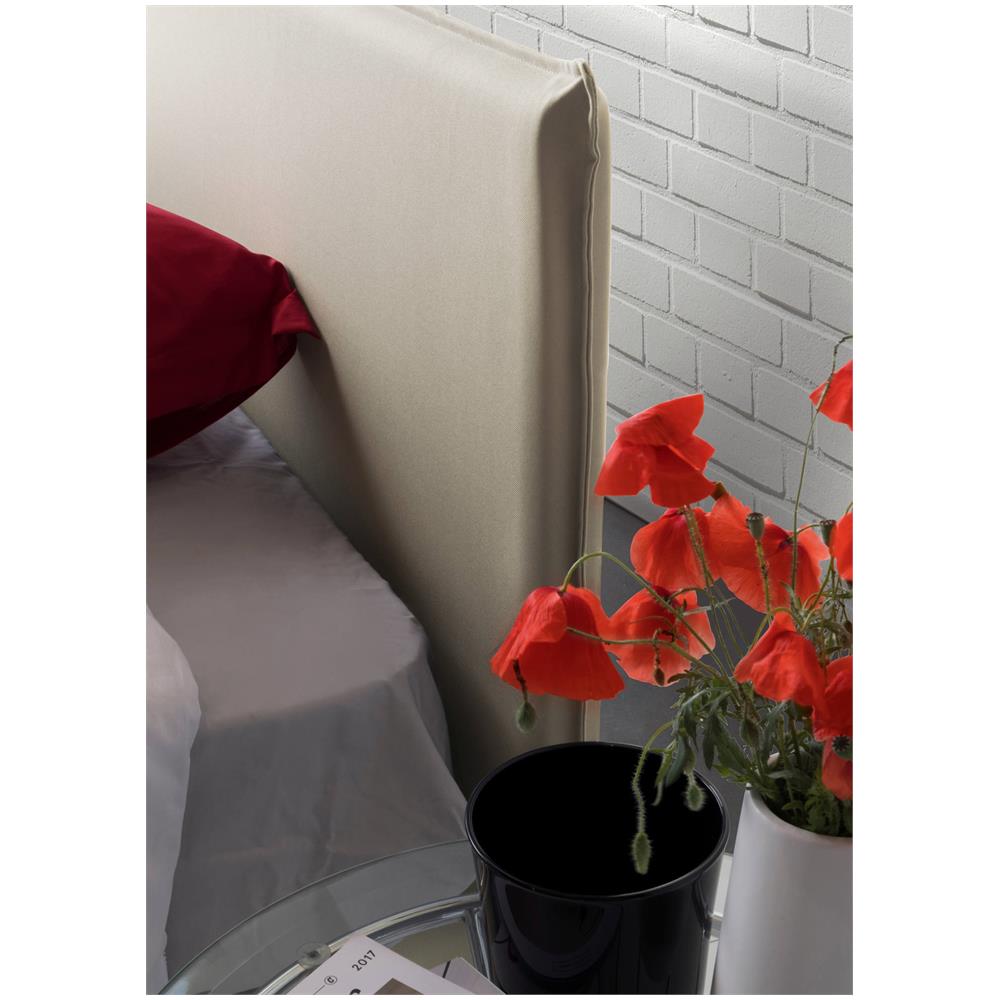 Letto Singolo Cassiopea, Letto Contenitore Con Rivestimento In Tessuto, 100% Made In Italy, Apertura Frontale, Adatto Per Materasso Cm 80x200, Beige - Foto 4