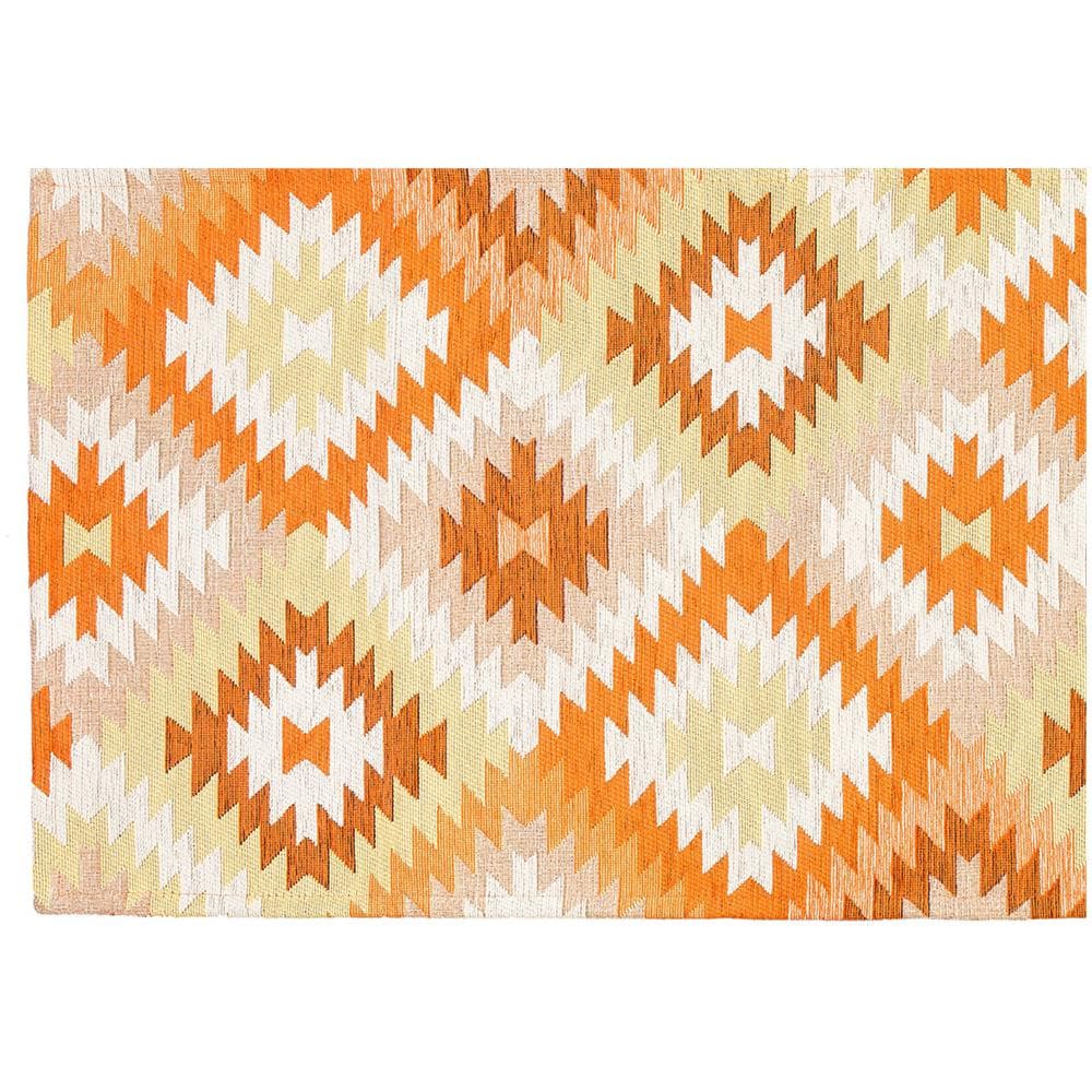 Tappeto Arredo Antiscivolo Camera Salotto Disegno Astratto Geometrico Avana By Suardi 65x110(Set 2) Arancio - Foto 2