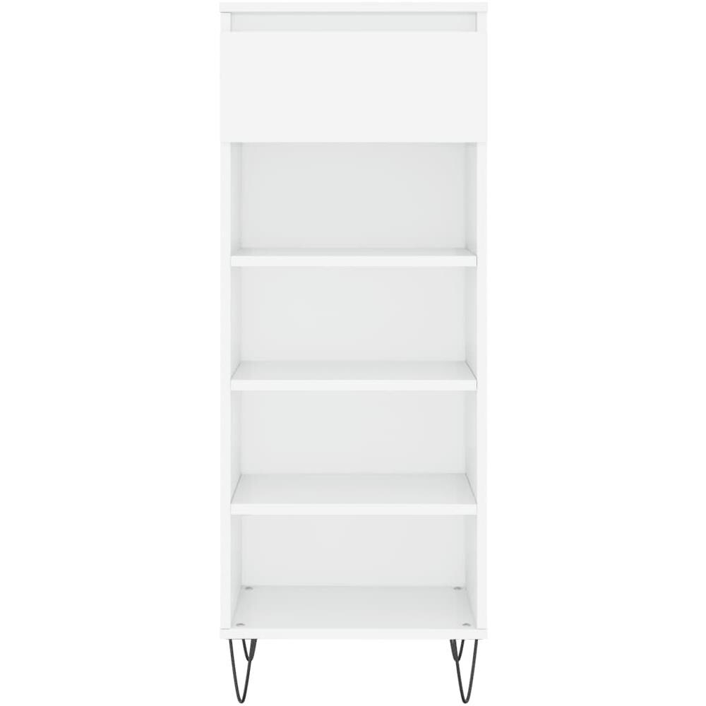 Scarpiera Bianco Lucido 40x36x105 Cm In Legno Multistrato - Foto 4