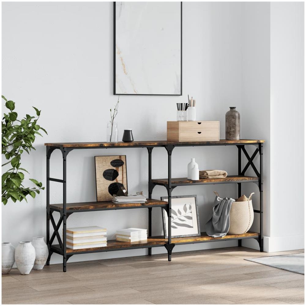 Tavolo Consolle Rovere Fumo 150x29x76,5 Cm In Legno Multistrato - Foto 1