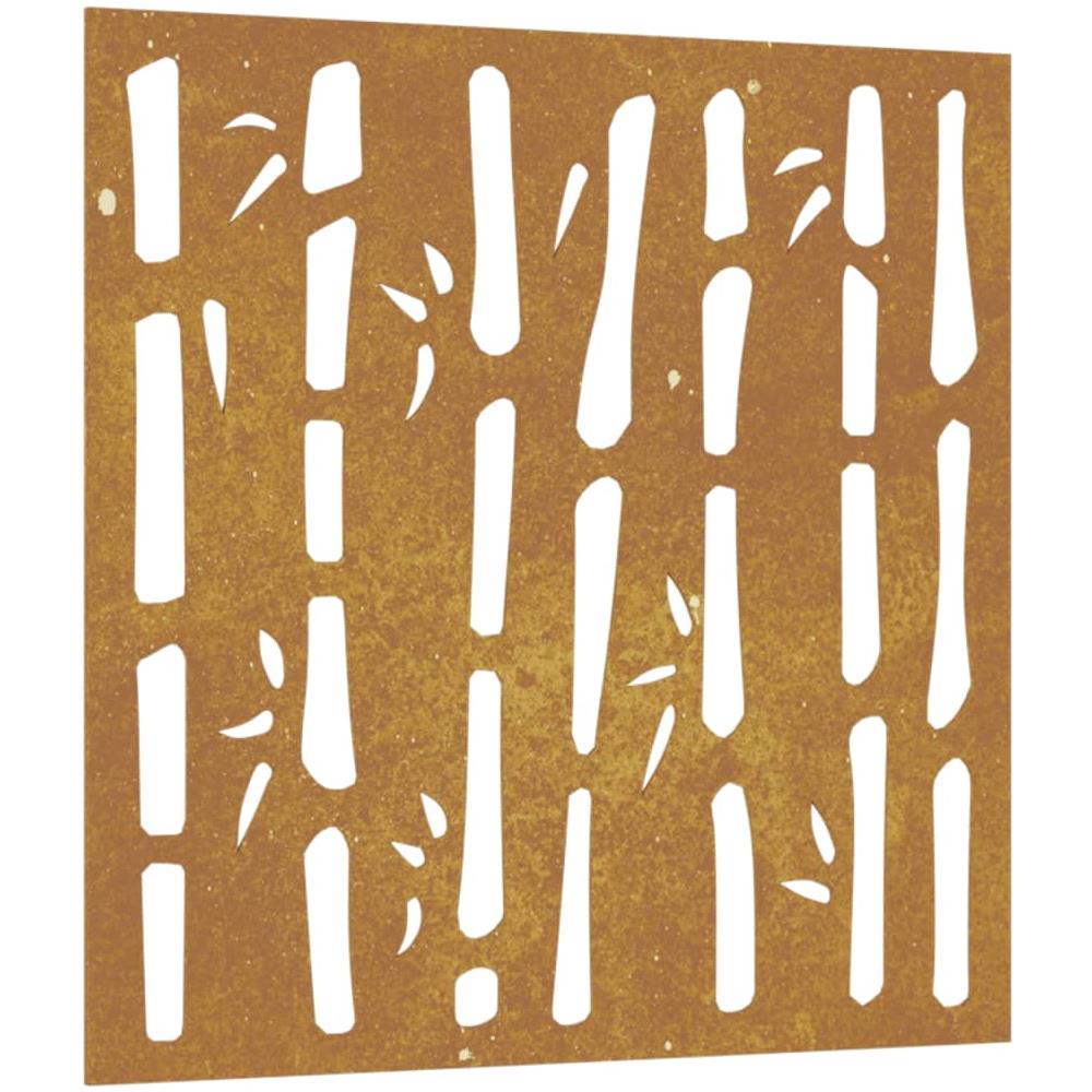 Decorazione Muro Da Giardino 55x55 Cm Bambù In Acciaio Corten - Foto 2
