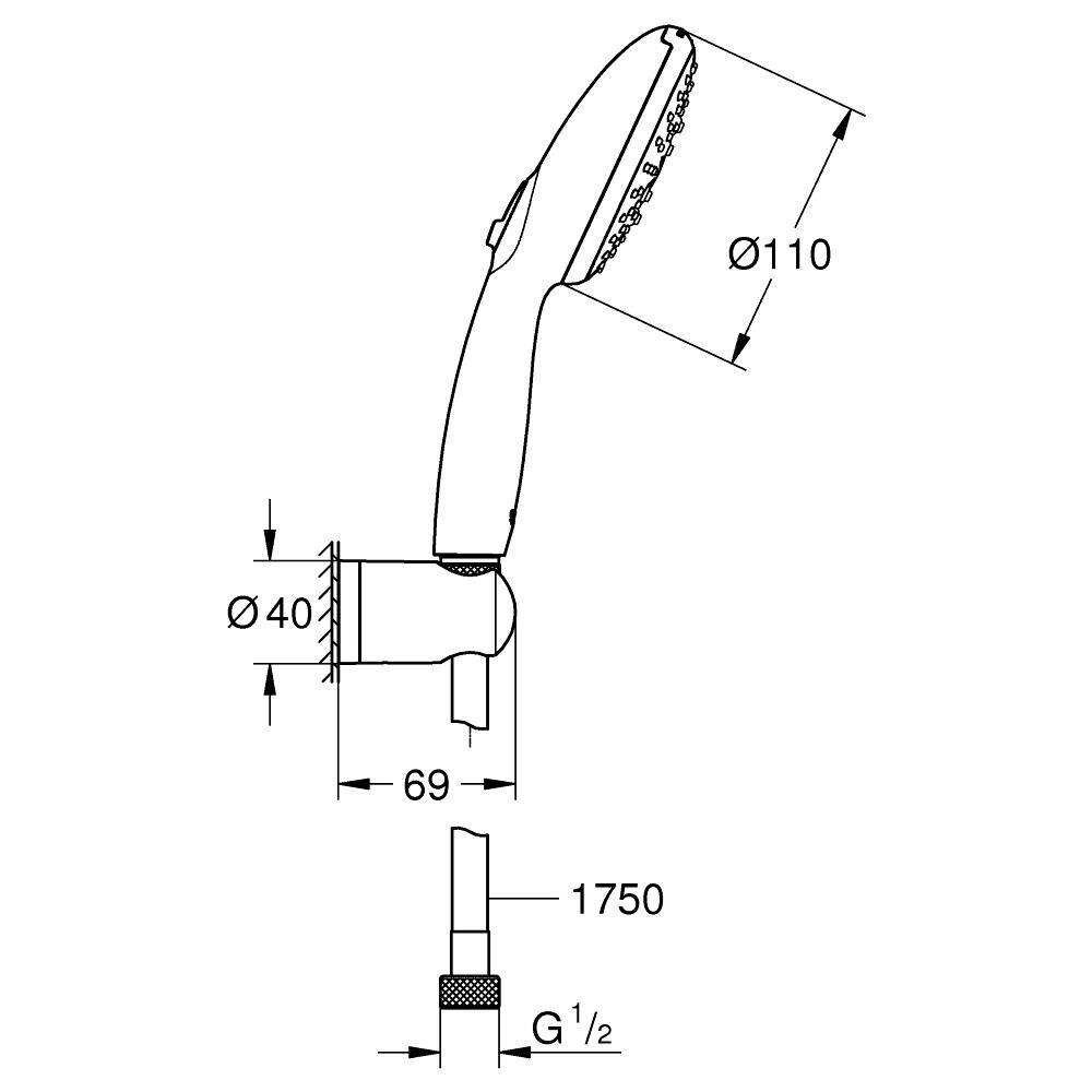 Vitalio Start 110 sistema di doccia Cromo - Foto 4