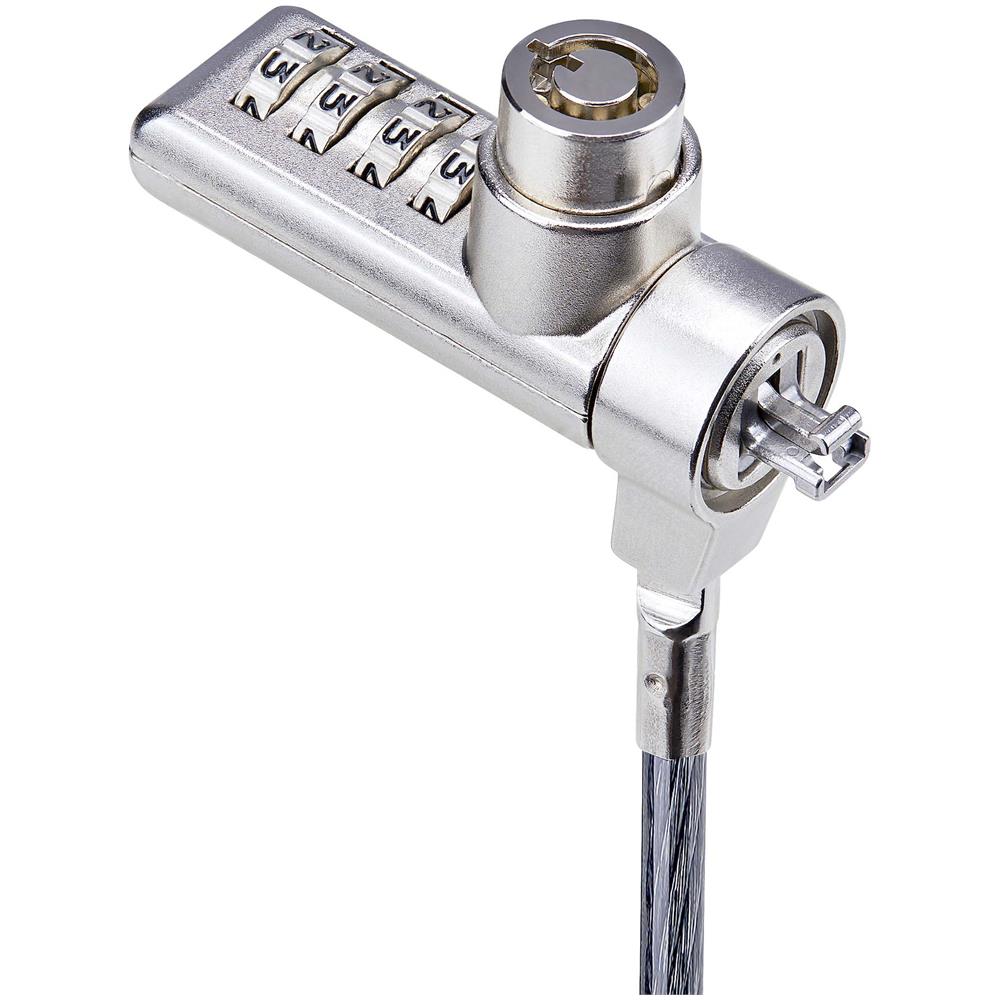 Cavo di Sicurezza per Notebook a duplice accesso da 2m, con chiave identica e a combinazione per dispositivi K-Slot, cavo d'acciaio antifurto per laptop - 10 Pezzi - Foto 2