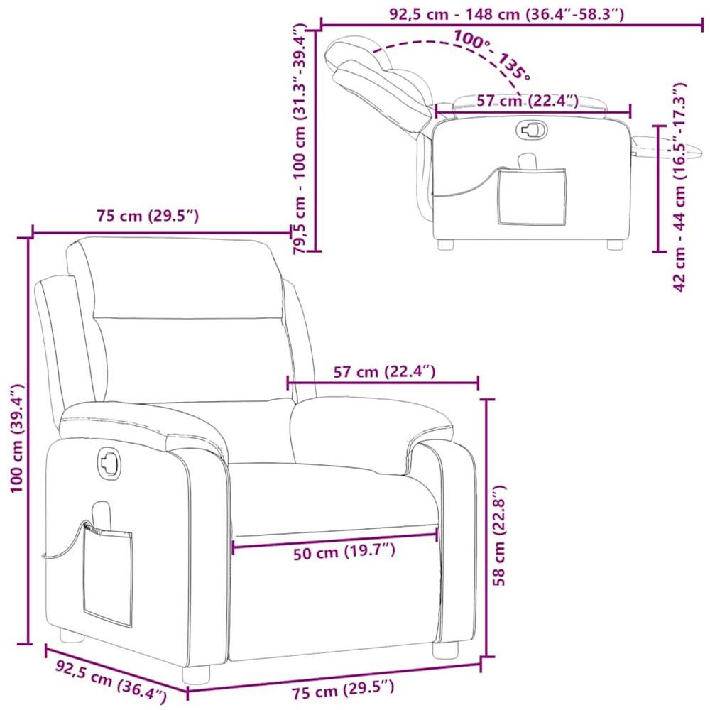 Poltrona Massaggiante Reclinabile Nera in Similpelle - Foto 10