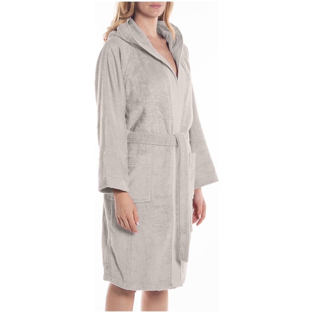 Accappatoio Con Cappuccio Spugnissima Soft In Cotone Colore Grigio Misura L - Foto 3