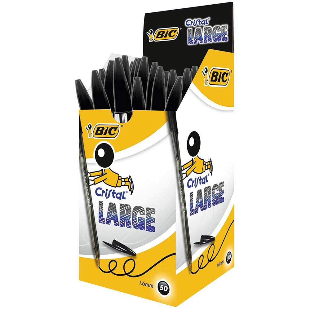 scatola 50 penna sfera cristal® large 1,6mm nero bic® - Foto 4