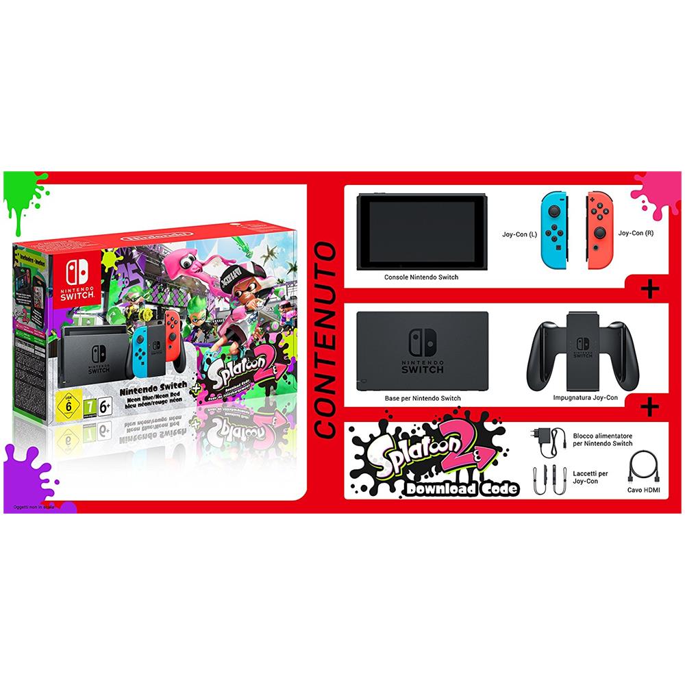 Switch Joy-Con Neon Rosso Blu + Splatoon 2 Limited bundle - Foto 10