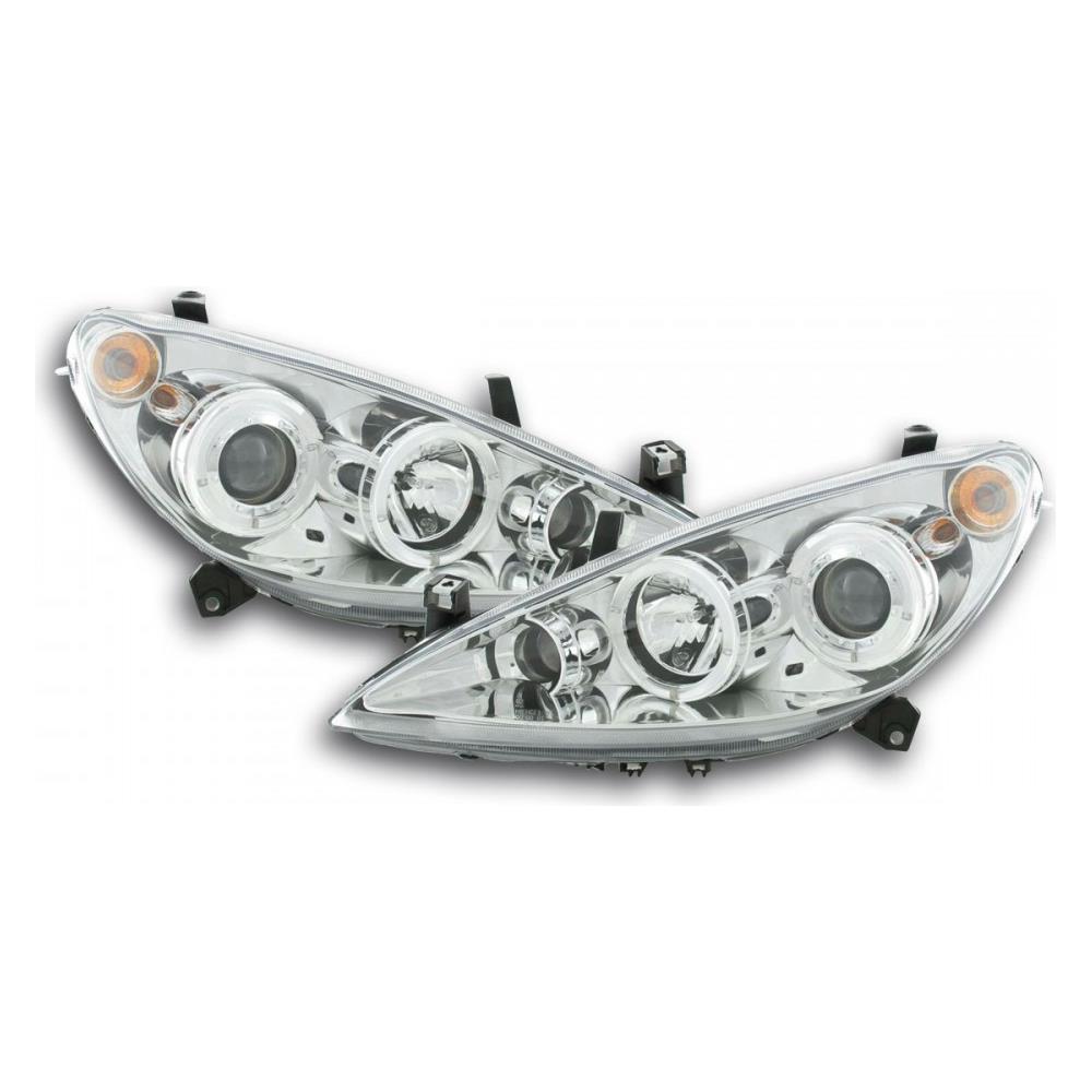 Fari Fanali Coppia Peugeot 307 Anno Di Costr. 01-06 Cromato - Foto 1