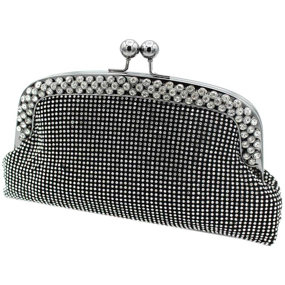 MICHELLE MOON - Borsetta Donna Pochette Da Sera Clutch Con Strass Y4515 Nero  - ePRICE