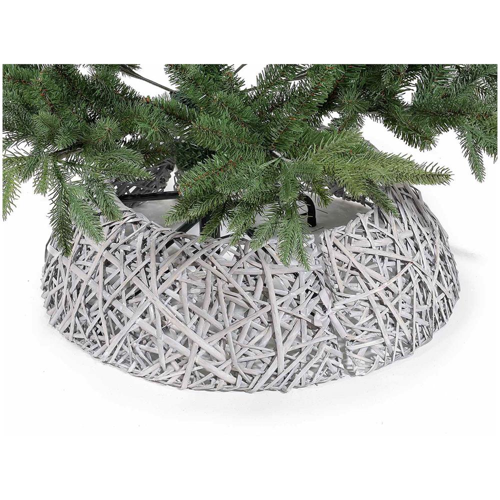 Copri Base Per Albero Di Natale In Legno Intrecciato Color Grigio Base Per Albero Di Natale - Foto 2