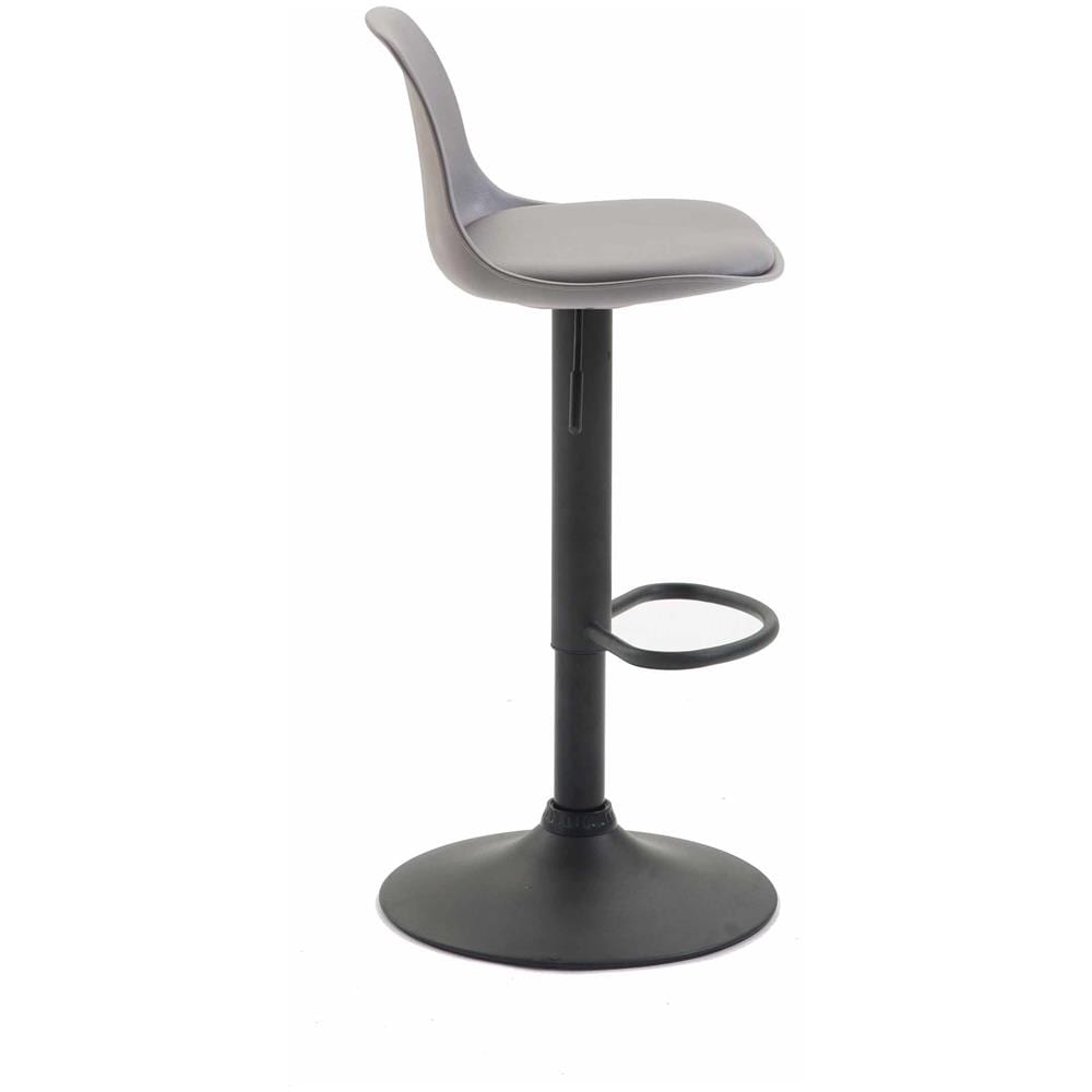 Sgabello Design Kiel in Polipropilene e Similpelle - Sgabello Cucina Girevole e Regolabile - Sgabello da Bar Imbottito e con Poggiapiedi Grigio Nero - Foto 3