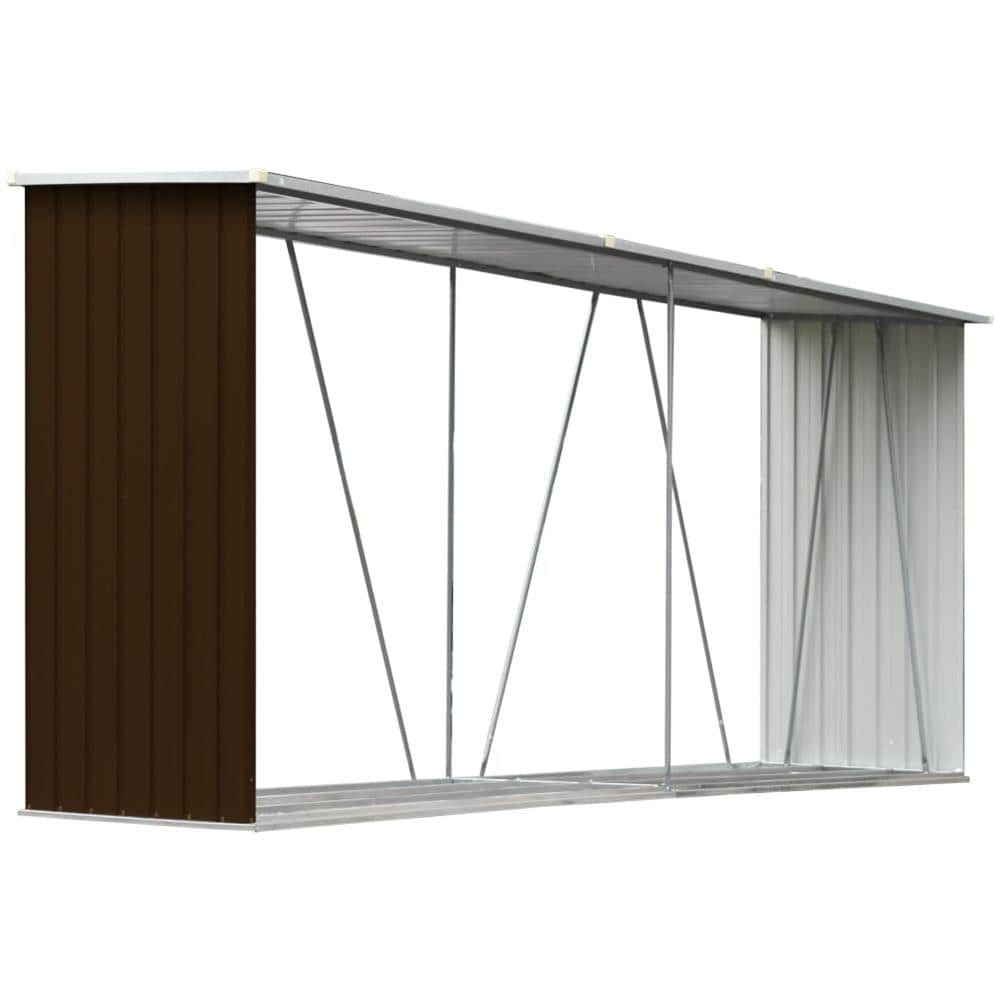 Capannone da Giardino in Acciaio Zincato 330x84x152cm Marrone - Foto 2