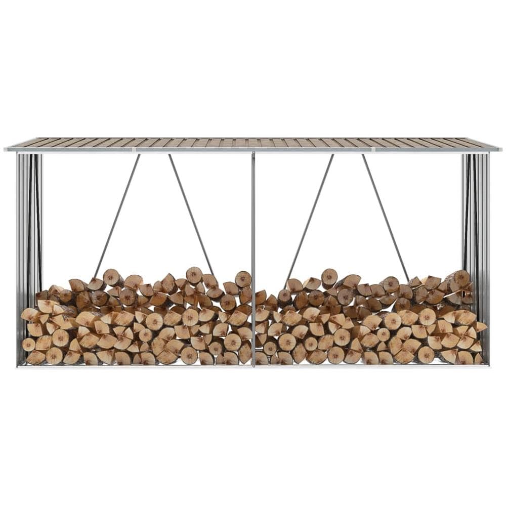 Capannone da Giardino in Acciaio Zincato 330x84x152cm Marrone - Foto 1