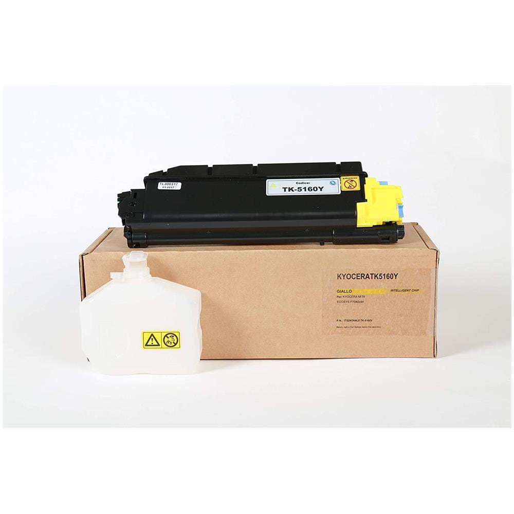 TONER COMPATIBILE - Kyocera Tk-5160y Giallo 1t02ntanl0 Per Ecosys P7040cdn Fornito Di Intelligent Chip Capacità 12000 Copie Made In Italy - Foto 5