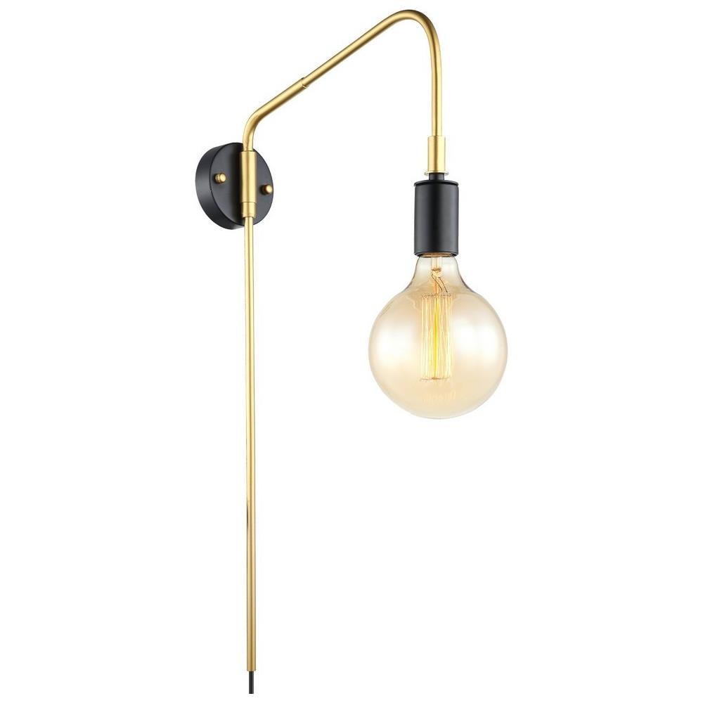 Applique Moderna Nera, Oro 1 Luce, E27 - Foto 1