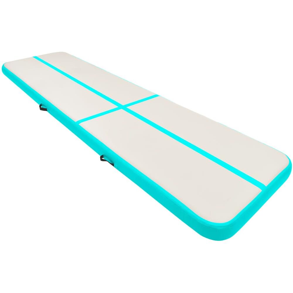 Tappetino Ginnastica Gonfiabile e Pompa 800x100x20cm PVC Verde - Foto 2