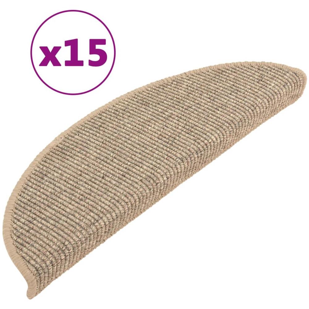 Tappeti Adesivi Scale 15 pz 56x17x3 cm Beige Scuro - Foto 1