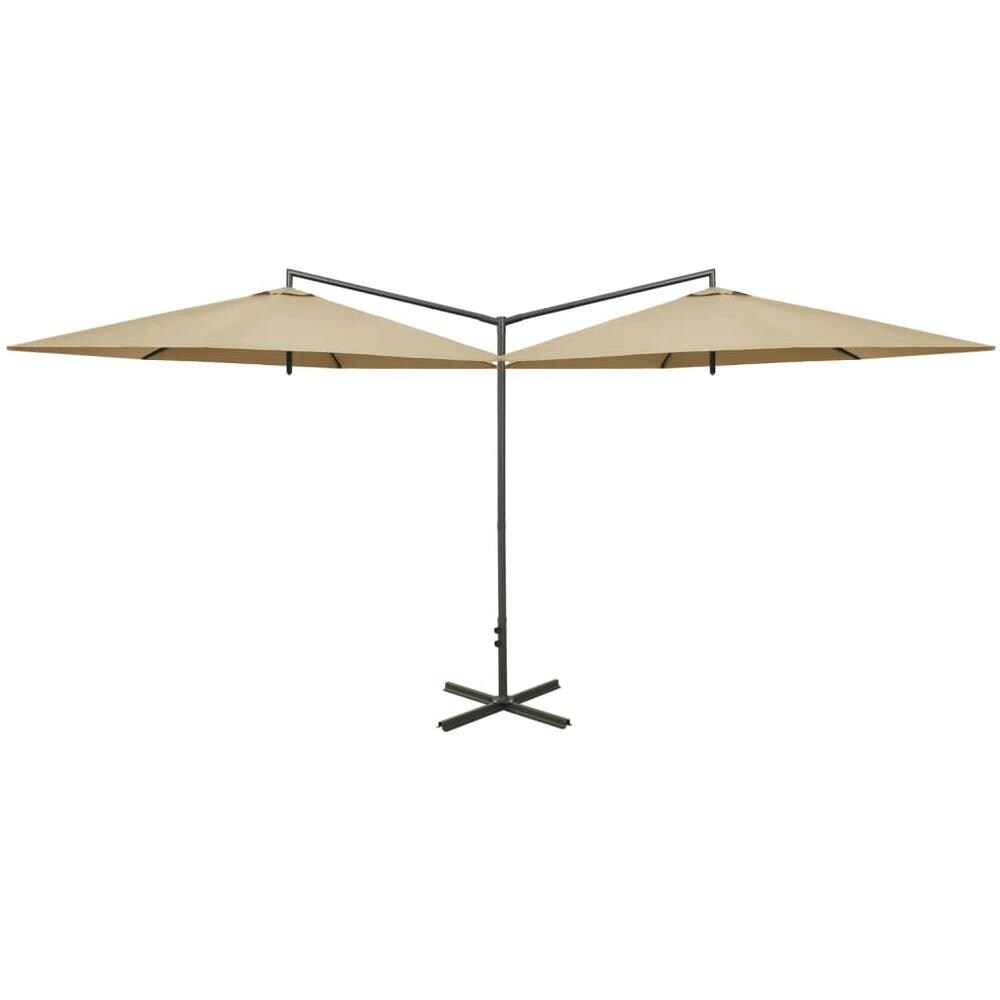 Ombrellone da spiaggia tondo 180 cm con palo in acciaio e telo in poliestere altezza 2 mt Green Beach