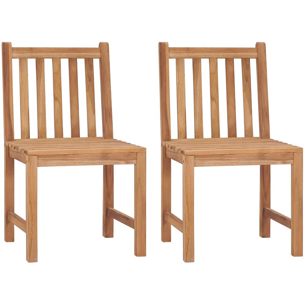 Sedie da Giardino 2 pz con Cuscini in Legno Massello di Teak - Foto 2