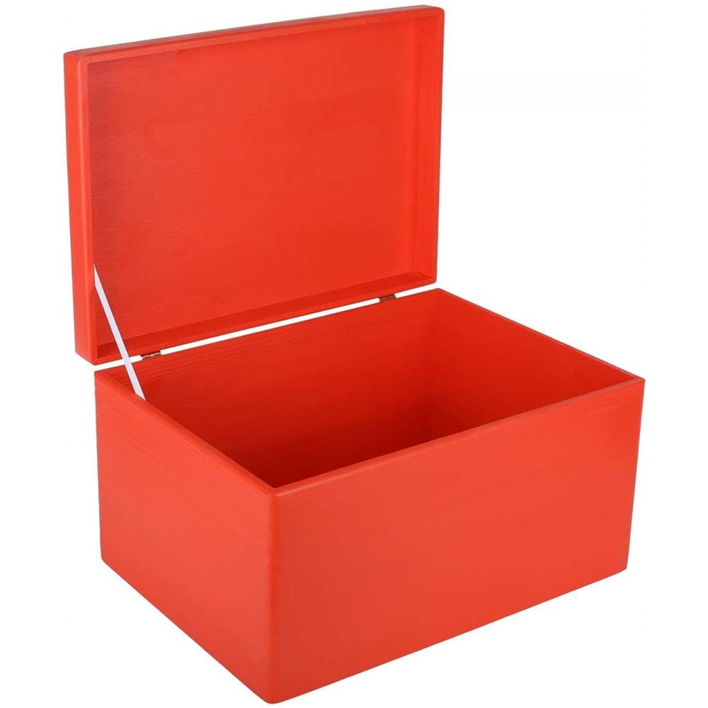 Xxl Rossa Grande Scatola Di Legno Giocattolo Scatola Di Stoccaggio | 40 X 30 X 24 Cm (+ / - 1) | Con Coperchio Per Decorare | Senza Maniglie | Perfetto Per Documenti, Oggetti Di Valore - Foto 1